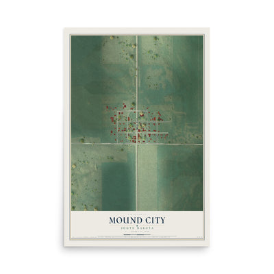 Map of Mound City, South Dakota, 12 x 18 inch unframed archival matte print