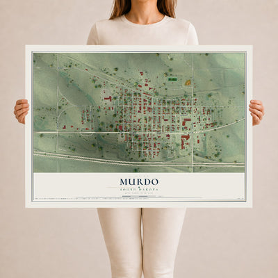 Map of Murdo, South Dakota, 24 x 36 inch unframed archival matte print