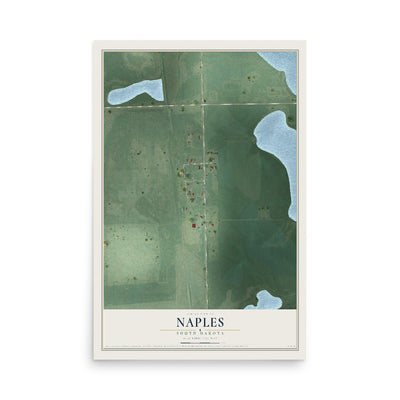 Map of Naples, South Dakota, 12 x 18 inch unframed archival matte print