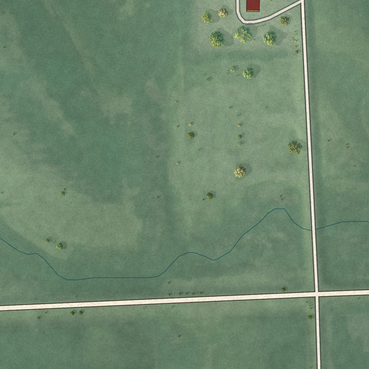 Second close-up of the map of New Effington, South Dakota print showing more streets and buildings