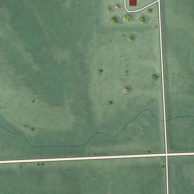 Second close-up of the map of New Effington, South Dakota print showing more streets and buildings