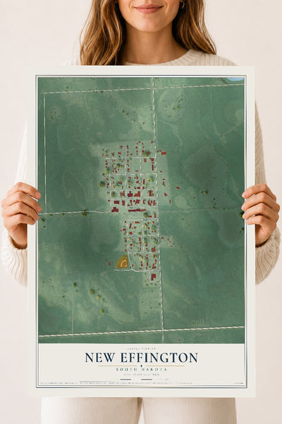 Map of New Effington, South Dakota, 18 x 24 inch unframed archival matte print