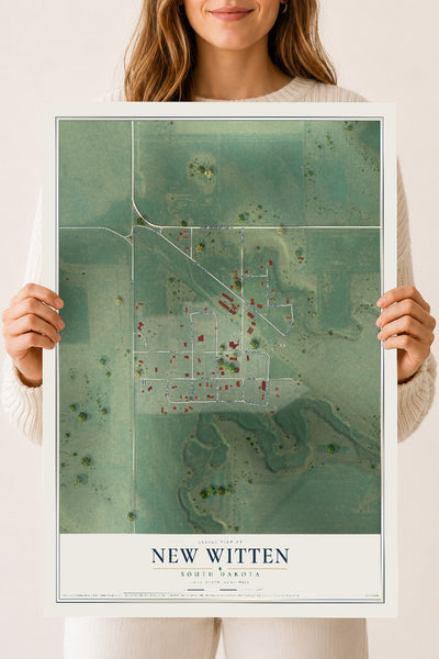 Map of New Witten, South Dakota, 18 x 24 inch unframed archival matte print