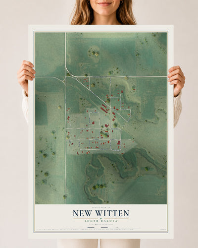 Map of New Witten, South Dakota, 24 x 36 inch unframed archival matte print