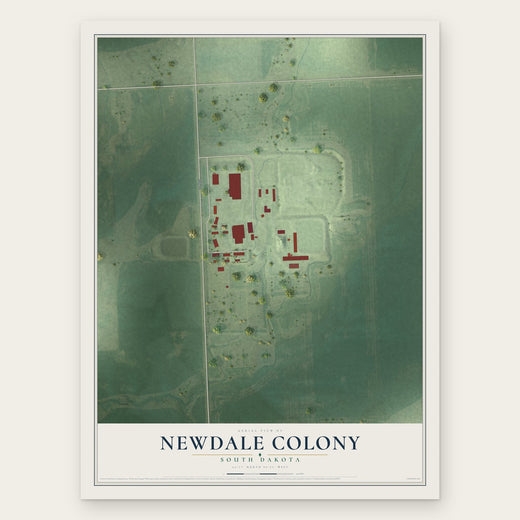 Newdale Colony, South Dakota map print, the full design