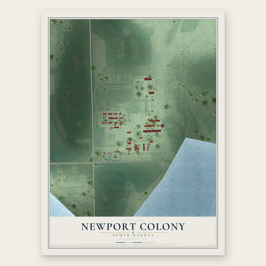 Newport Colony, South Dakota map print, the full design