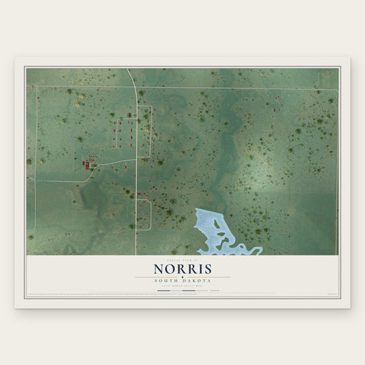 Norris, South Dakota map print, the full design