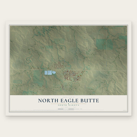 North Eagle Butte, South Dakota map print, the full design