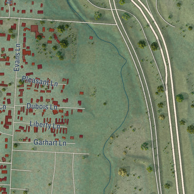 Close-up of the map of North Spearfish, South Dakota print showing street and building detail