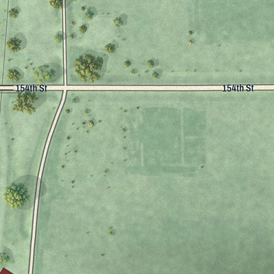 Second close-up of the map of Northville, South Dakota print showing more streets and buildings