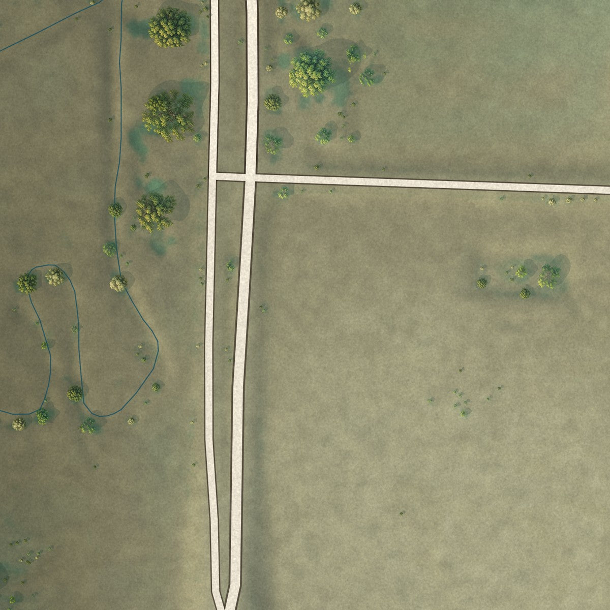Second close-up of the map of Oelrichs, South Dakota print showing more streets and buildings