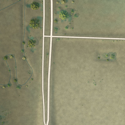 Second close-up of the map of Oelrichs, South Dakota print showing more streets and buildings