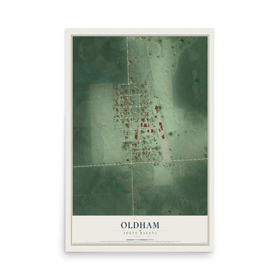 Map of Oldham, South Dakota, 12 x 18 inch unframed archival matte print