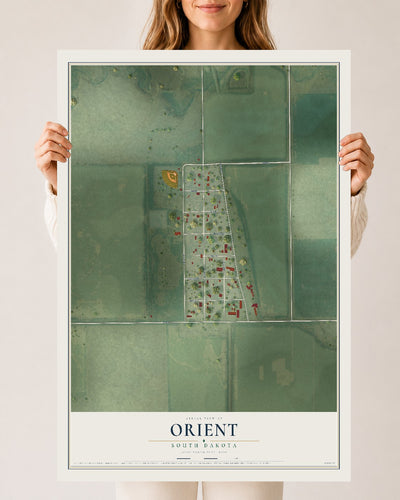 Map of Orient, South Dakota, 24 x 36 inch unframed archival matte print