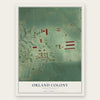 Orland Colony, South Dakota map print, the full design