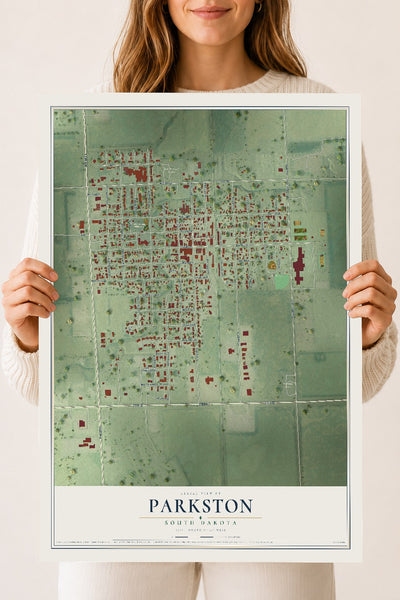 Map of Parkston, South Dakota, 18 x 24 inch unframed archival matte print