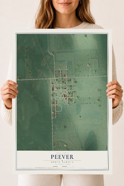 Map of Peever, South Dakota, 18 x 24 inch unframed archival matte print