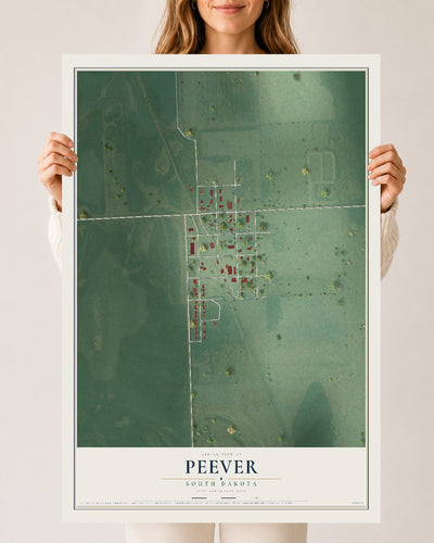 Map of Peever, South Dakota, 24 x 36 inch unframed archival matte print