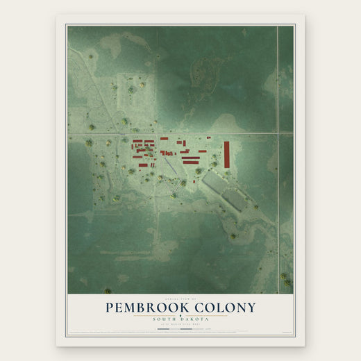 Pembrook Colony, South Dakota map print, the full design