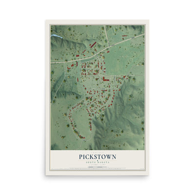 Map of Pickstown, South Dakota, 12 x 18 inch unframed archival matte print