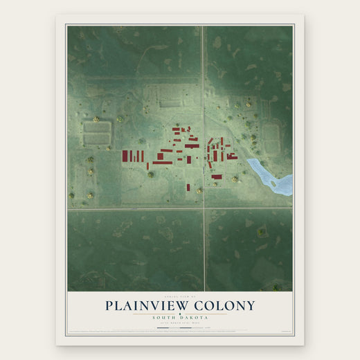 Plainview Colony, South Dakota map print, the full design
