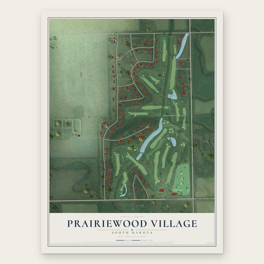 Prairiewood Village, South Dakota map print, the full design