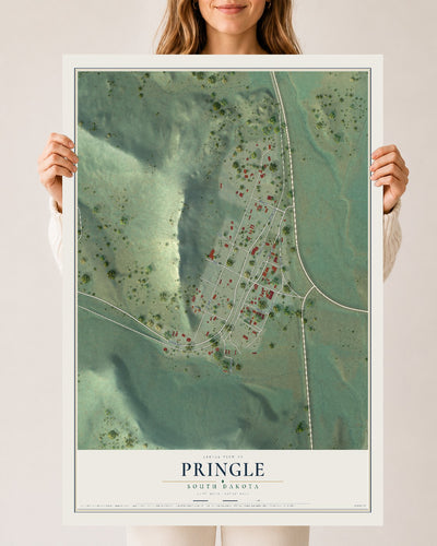 Map of Pringle, South Dakota, 24 x 36 inch unframed archival matte print