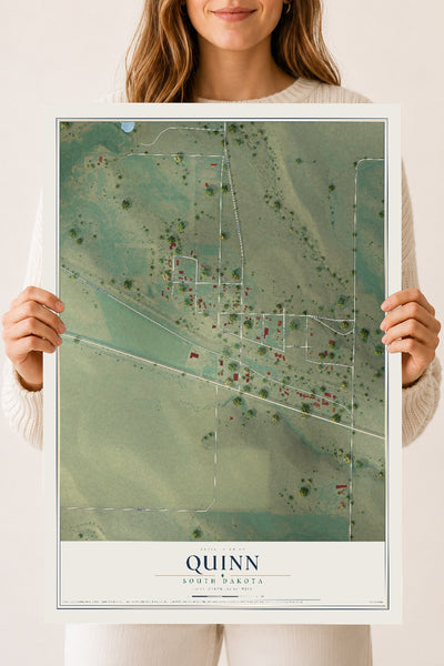Map of Quinn, South Dakota, 18 x 24 inch unframed archival matte print