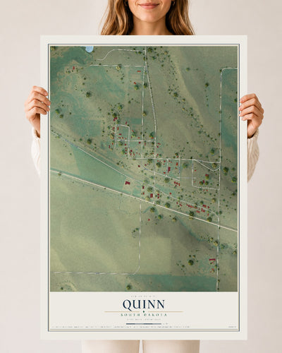 Map of Quinn, South Dakota, 24 x 36 inch unframed archival matte print