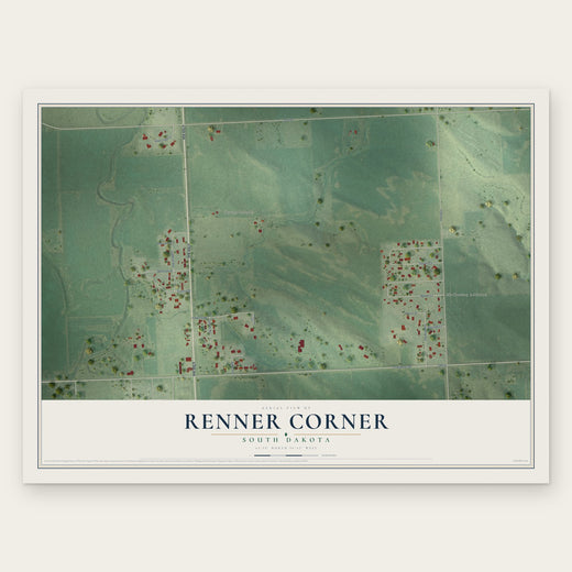 Renner Corner, South Dakota map print, the full design