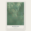 Richland, South Dakota map print, the full design