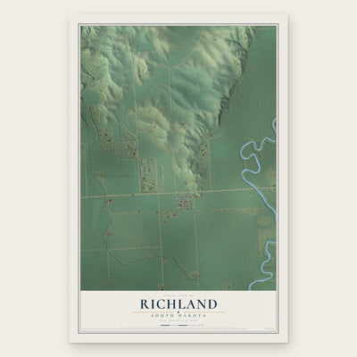 Richland, South Dakota map print, the full design