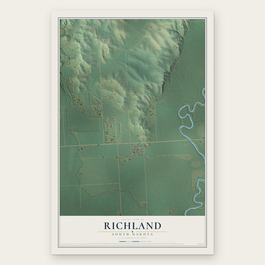 Richland, South Dakota map print, the full design