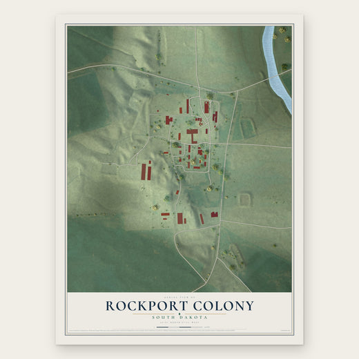 Rockport Colony, South Dakota map print, the full design