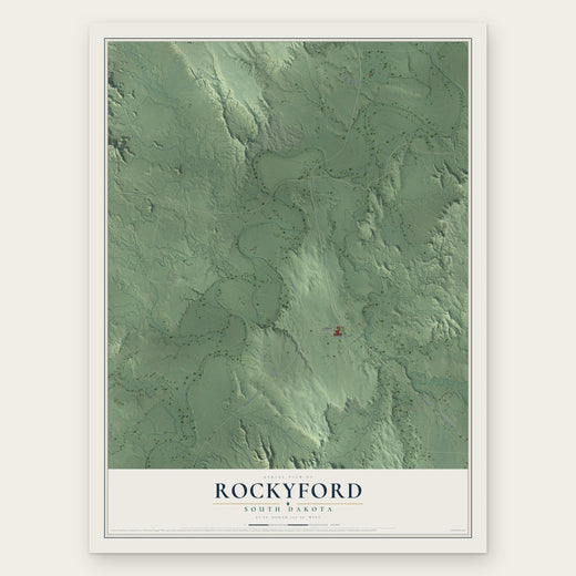 Rockyford, South Dakota map print, the full design