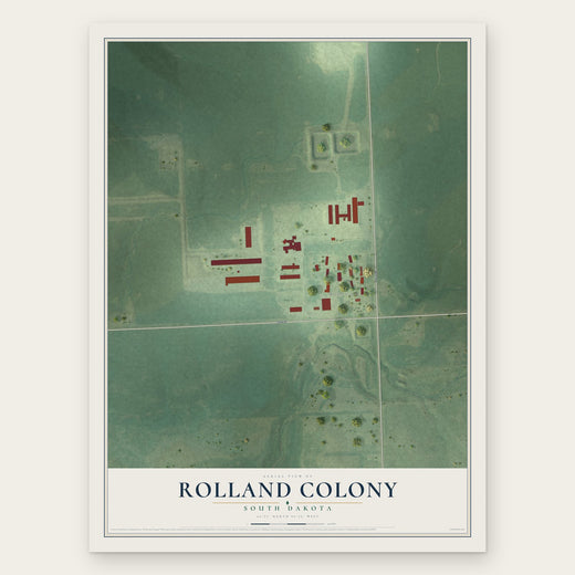 Rolland Colony, South Dakota map print, the full design