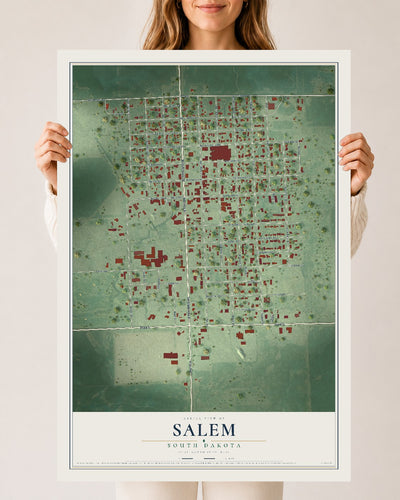 Map of Salem, South Dakota, 24 x 36 inch unframed archival matte print
