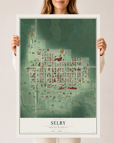 Map of Selby, South Dakota, 24 x 36 inch unframed archival matte print