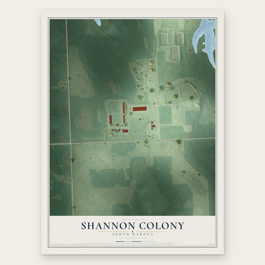 Shannon Colony, South Dakota map print, the full design