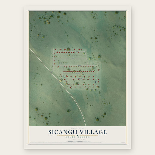 Sicangu Village, South Dakota map print, the full design
