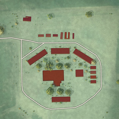 Close-up of the map of Silver Lake Colony, South Dakota print showing street and building detail