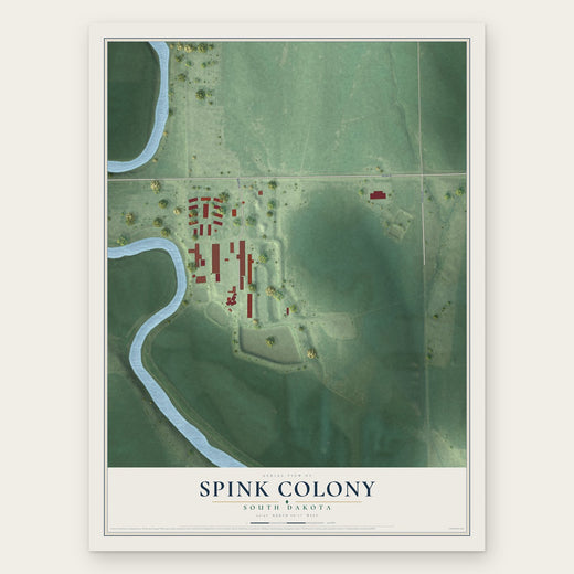 Spink Colony, South Dakota map print, the full design