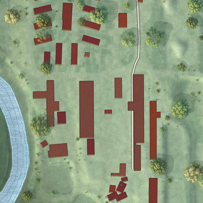 Close-up of the map of Spink Colony, South Dakota print showing street and building detail