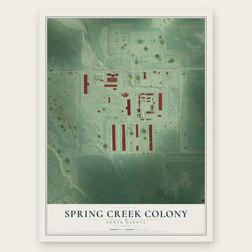 Spring Creek Colony, South Dakota map print, the full design