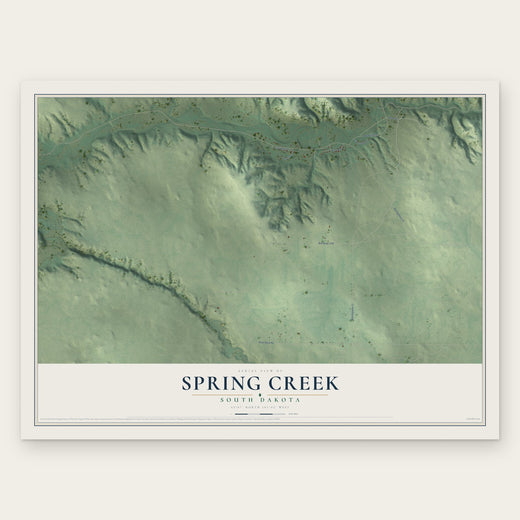 Spring Creek, South Dakota map print, the full design