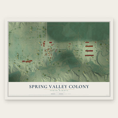 Spring Valley Colony, South Dakota map print, the full design