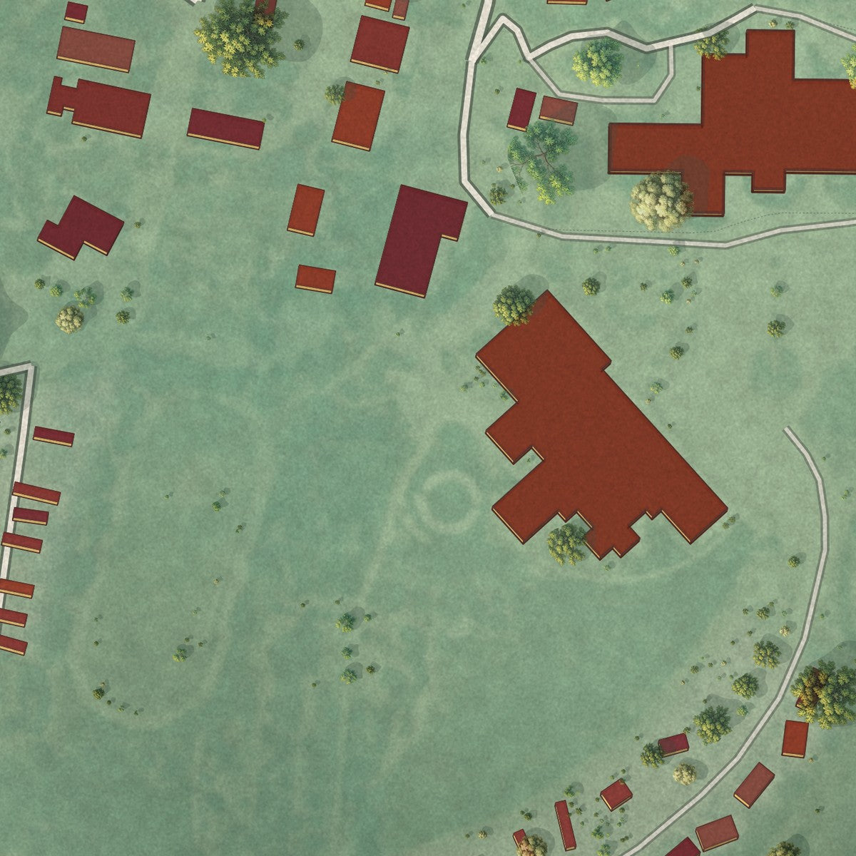 Second close-up of the map of St. Francis, South Dakota print showing more streets and buildings
