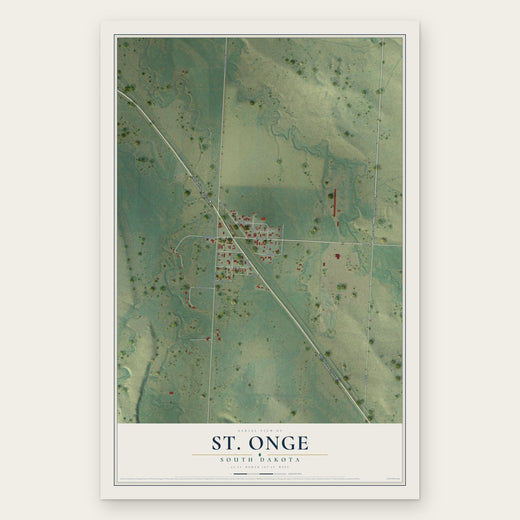 St. Onge, South Dakota map print, the full design
