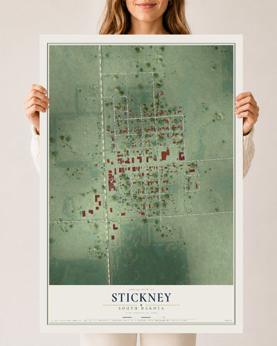 Map of Stickney, South Dakota, 24 x 36 inch unframed archival matte print