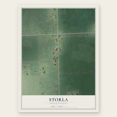 Storla, South Dakota map print, the full design